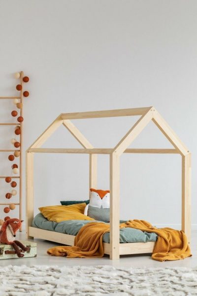 تخت خواب چوبی کودک و نوجوان مدل کلبه 