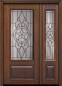 مدل درب چوبی شیشه خور ورودی