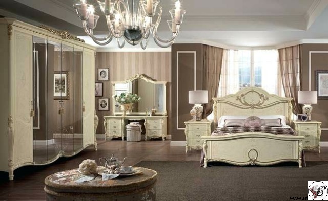 دکوراسیون اتاق خواب کلاسیک با انواع طراحی بسیار زیبا و چشم نواز , اتاق خواب لاکچری و کلاسیک  دکوراسیون اتاق خواب