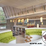 کتابخانه ای چوبی مدرن 