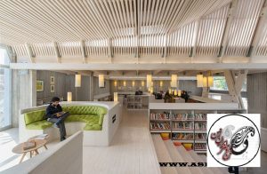 کتابخانه ای چوبی مدرن 