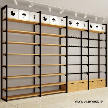 پارتیشن، پارتیشن چوبی ثابت , قفسه کتاب، قفسه، قفسه و طبقه بندی چوبی 