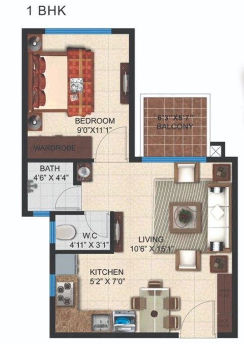 1BHK means