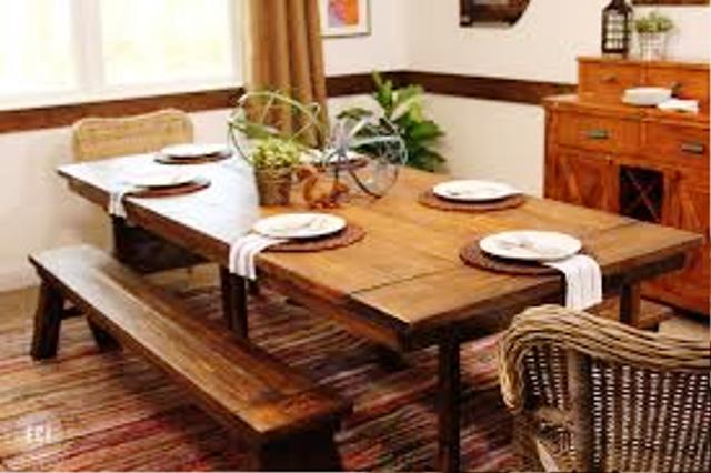 دکوراسیون چوبی منزل ، میز و صندلی چوبی