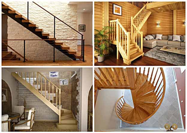 پله های چوبی ویلایی