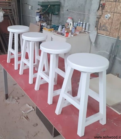چهارپایه چوبی , ساخت چهارپایه , صندلی و میز چوبی