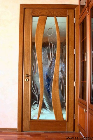 مدل درب چوبی شیشه خور
