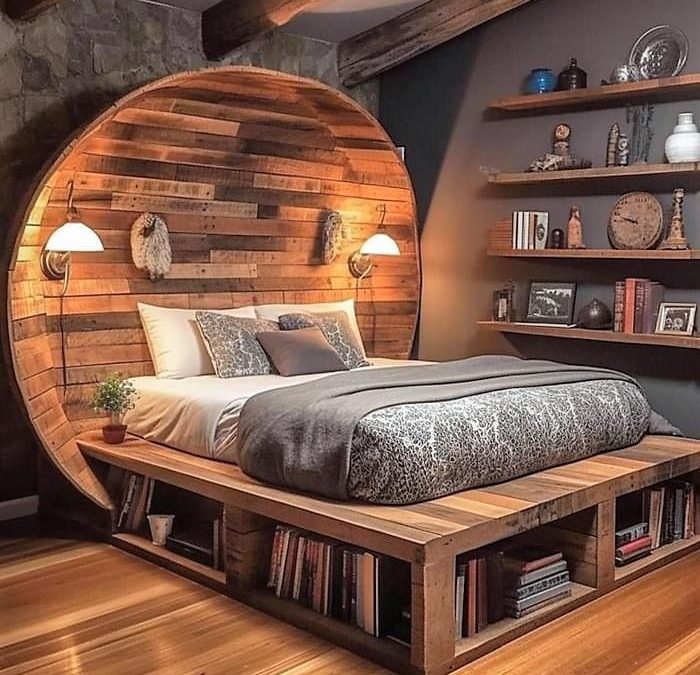 تخت خواب چوبی تمام چوب و جالب