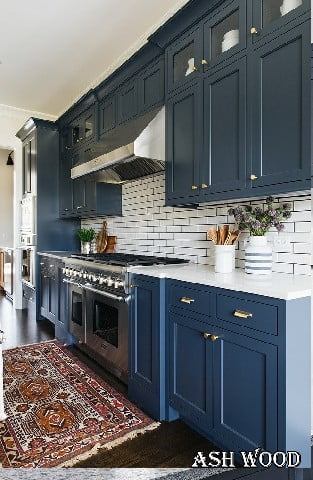 کابینت آشپزخانه رنگ آبی عمیق