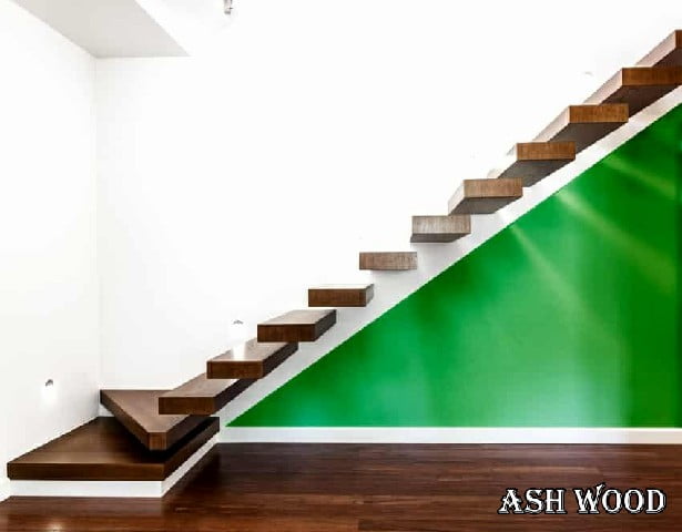 رنگ سبز در طراحی پله معلق 