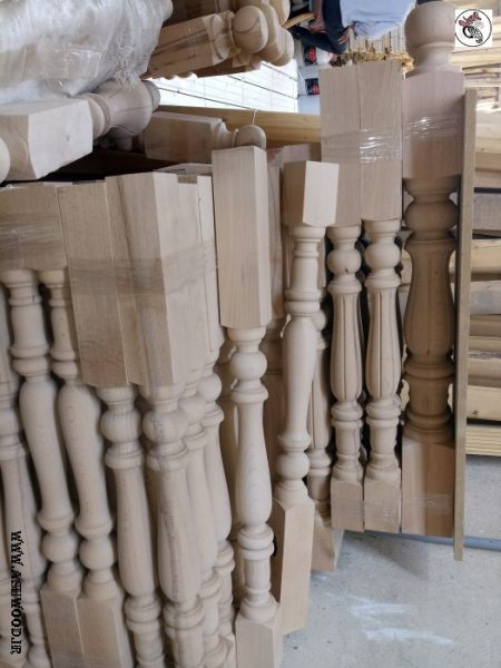 نرده صراحی پله چوبی