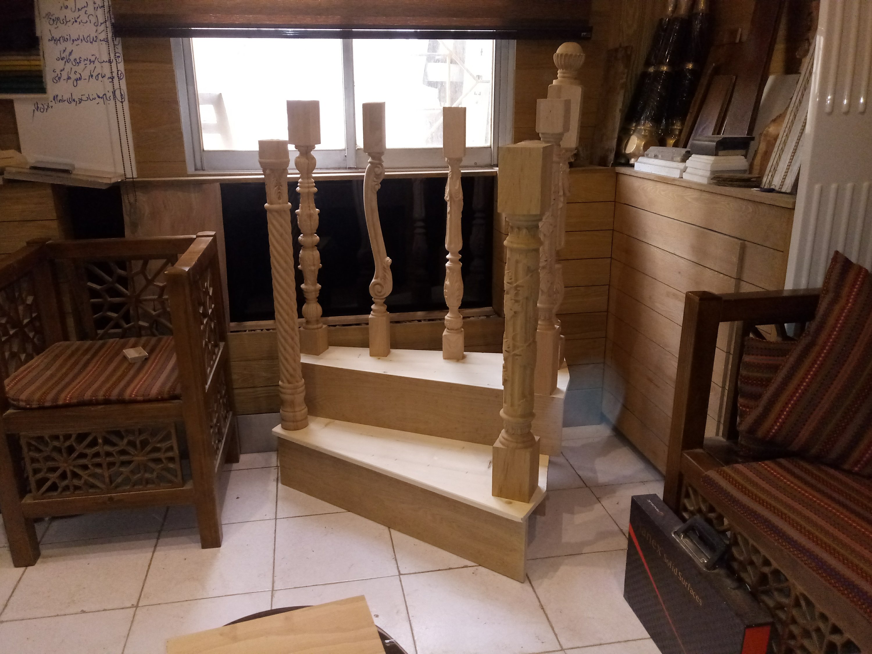  مدل و نمونه کار پله چوبی  , نرده چوبی 