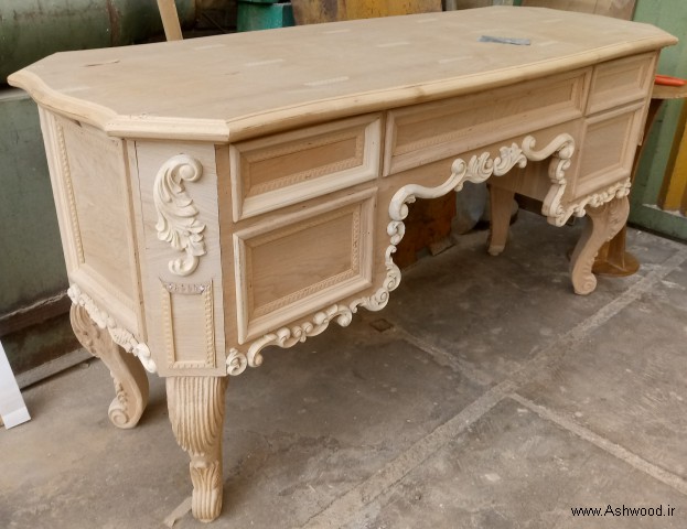 میز تحریر چوبی لوکس , میز کار چوب راش سلطنتی