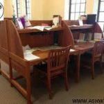 استاندارد کتابخانه , دکوراسیون کتابخانه چوبی , میز تحریر