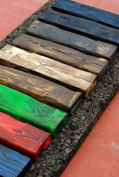رنگ چوب روس، رنگ کاری چوب، سندبلاست و پتینه روی چوب