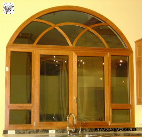 پنجره و درب قوس دار چوبی