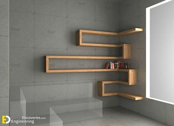 ایده های خلاقانه برای قفسه های دیواری چوبی در دکوراسیون منزل