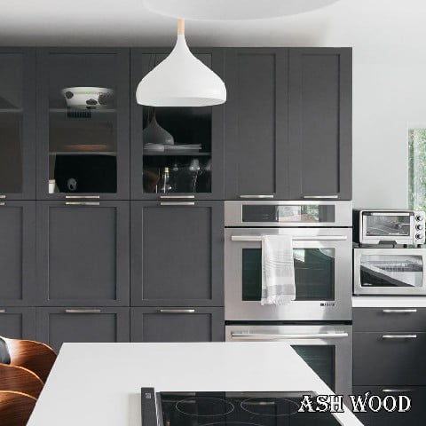 کابینت آشپزخانه چوبی رنگ خاکستری 