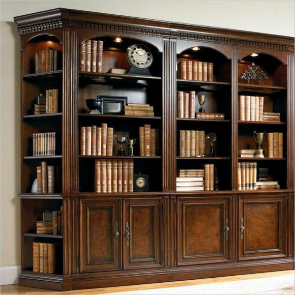 قفسه و کتابخانه کلاسیک و لوکس چوبی