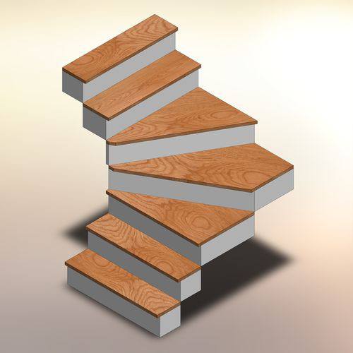 معرفی انواع پله با کف پله چوبی , کاور باکس چوبی