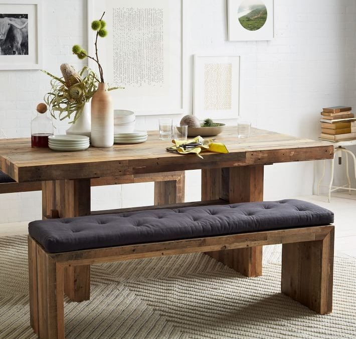 مدل میز ناهارخوری نیمکت دار چوبی