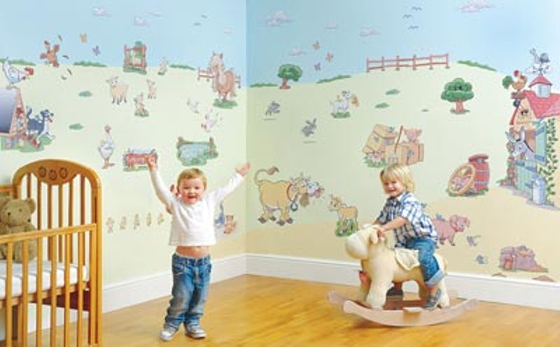 طراحی سقف و دیوار اتاق کودک