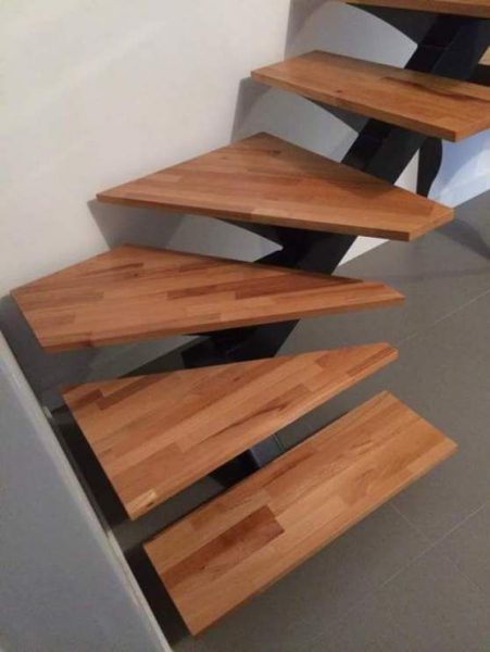 طراحی پله ، پله چوبی