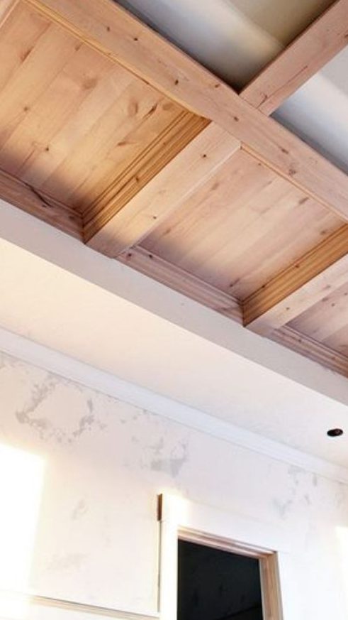 سقف کاذب چوبی آشپزخانه و پذیرایی ، دکوراسیون چوبی آشپزخانه 