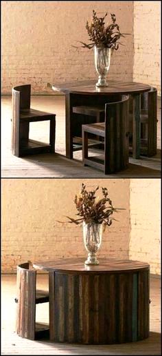 میز و صندلی چوبی کمجا , ایده زیبا برای دکوراسیون منزل