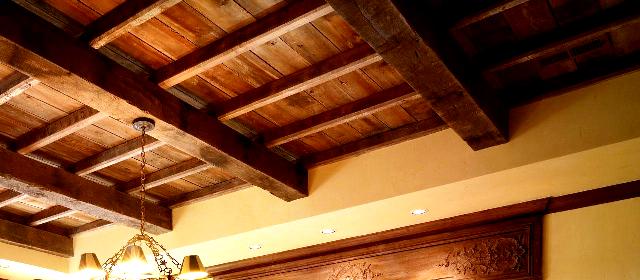 سقف کاذب چوبی انتیک ، دکوراسیون کلاسیک ، دکوراسیون قدیمی 