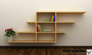 قفسه شناور کتاب , کتابخانه دیواری , دکوراسیون کتابخانه , کتابخانه چوبی
