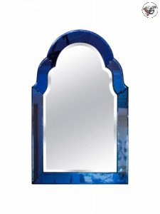 قاب آینه با قاب یاقوت کبود آبی
