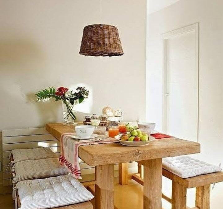 میز و نیمکت چوب بلوط , میز ناهارخوری تمام چوب
