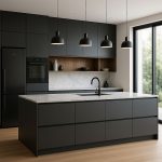 طراحی و ساخت کابینت آشپزخانه سفارشی با بهینه‌سازی فضا و نورپردازی حرفه‌ای