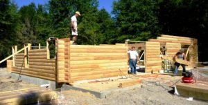 ساخت کلبه چوبی با چوب کاج 