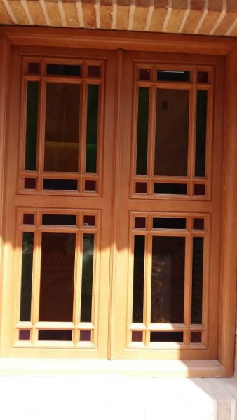 طراحی و ساخت درب چوبی سنتی عمارت قزوین , درب گره چینی