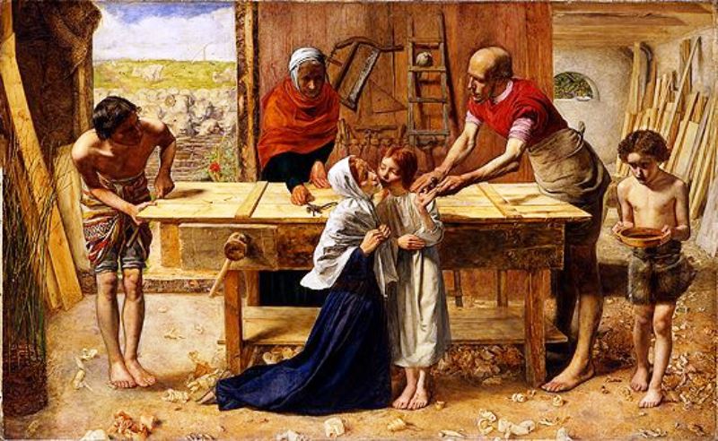 نقاشی از مسیح در کارگاه نجاری