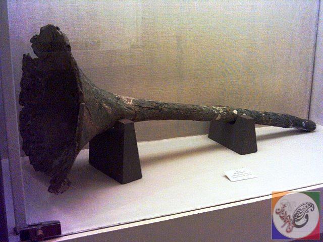 Karna، یکی از آلات موسیقی فارسی باستان، قرن 6 قبل از میلاد، موزه تخت جمشید.