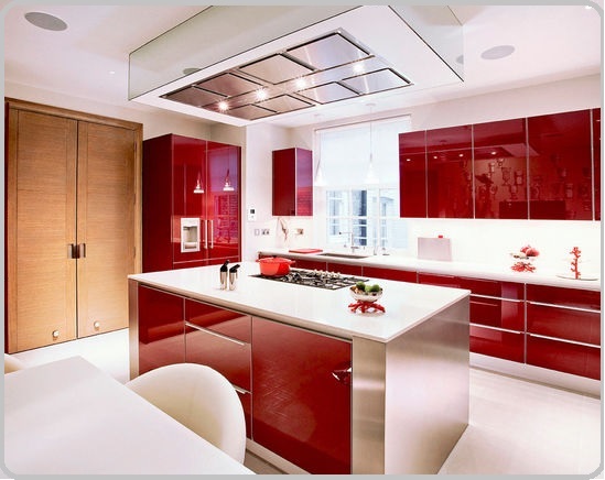 آشپزخانه مدرن قرمز 