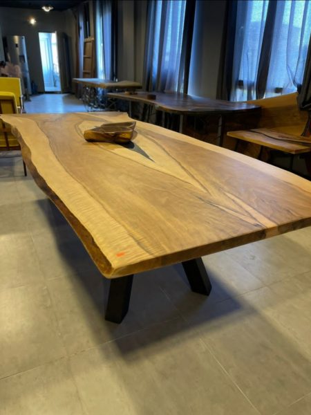 عکس اسلب چوب ، گردو بلوط با رزین کاری ، میز اسلب