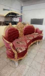 کاناپه تعمیری ورق طلا و رویه کوبی شده با پارچه ایتالیایی