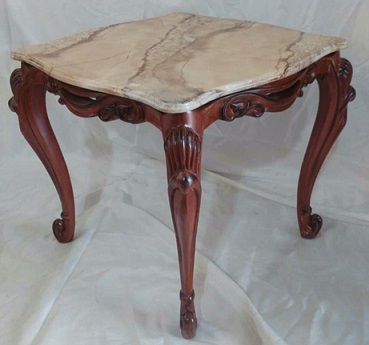 میز چوب راش , میز منبت کاری شده با صفحه طرح سنگ