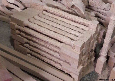 نرده خراطی پله چوبی , نمونه پایه نرده خراطی و cnc