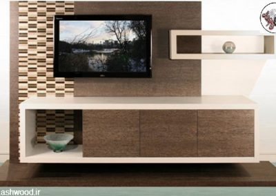 دکوراسیون اتاق نشیمن ، دیوار TV ، میز تلویزیون چوبی ، سفارشی ساز