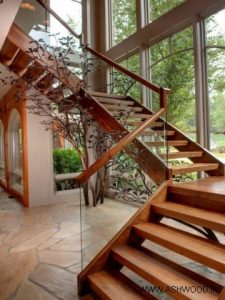مدل های راه پله چوبی با انواع طرح های جدید و کاربردی , ایده های طراحی و ساخت پله چوبی داخل ساختمان