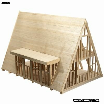 سازه های چوبی مثلثی شکل ، A شکل کلبه جنگلی و آلاچیق چوبی
