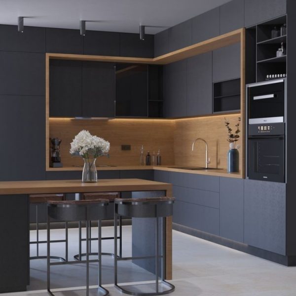 طراحی جالب یک آشپزخانه سبک مدرن 