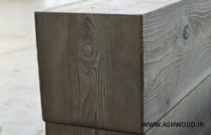 تیر چوبی تو خالی ساخته شده از چوب کاج روسی با رنگ مخصوص به سبک روستیک , ستون چوبی