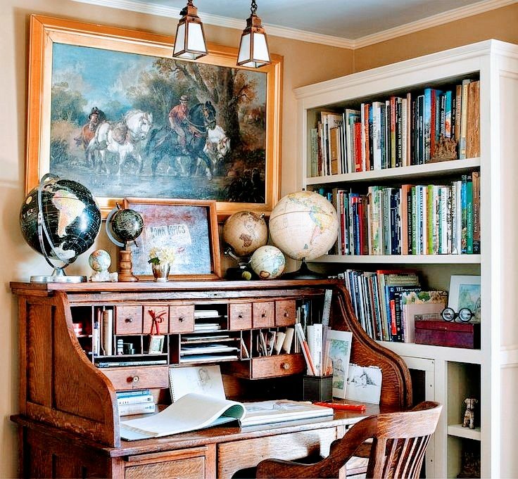 ساخت میز تحریر چوبی , سبک کلاسیک ,  میز تحریرساده , کتابخانه دار 