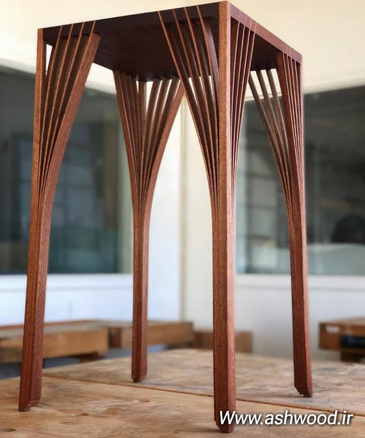 چهارپایه جالب چوبی